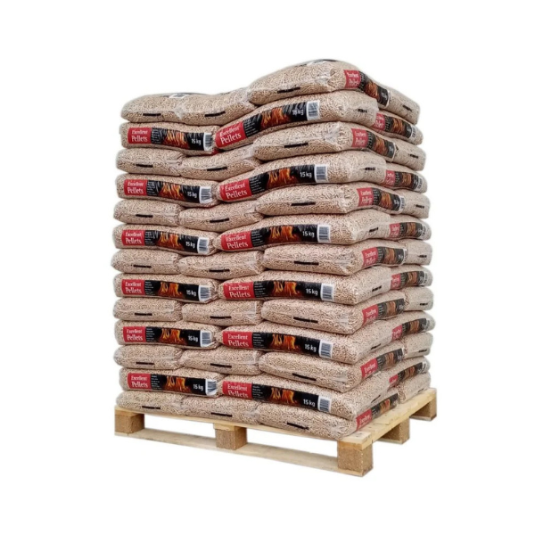 Premium Holzpellets DIN Plus / EN Plus A1 – 975 kg Palette (65 x 15 kg) Nadelholz Pellets für Pelletöfen