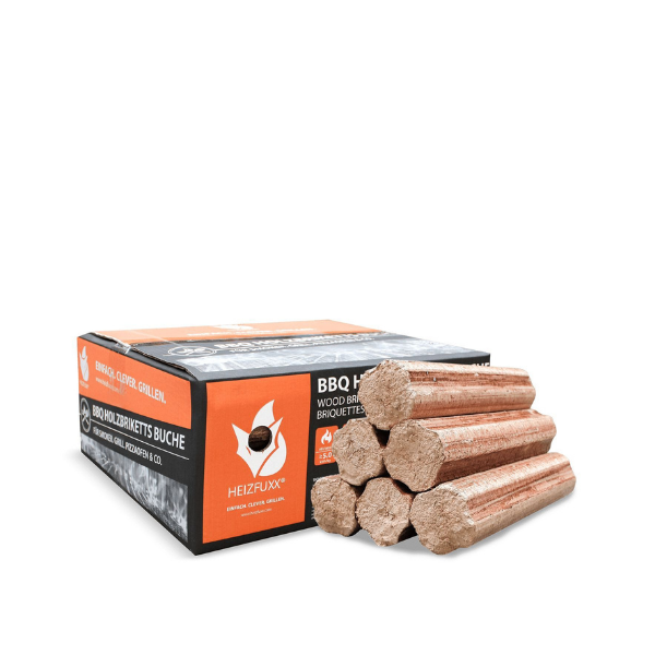 Heizfuxx BBQ Buchenholzbriketts – 972 kg Palette (54 x 18 kg) Premium Grill- & Feuerstellen Briketts
